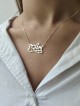 Collier de nom élégant hébreu cursif, cadeaux Tu B'Av, Judaica israélien