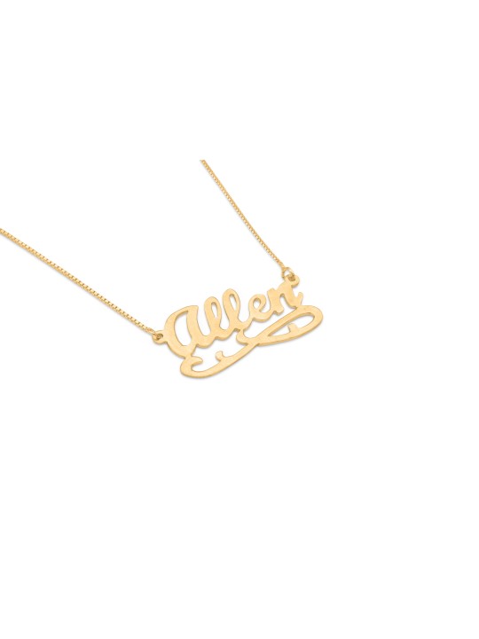 Cursive English Custom Name 14K Gold Necklace , Tu B'Av Gifts , Israel