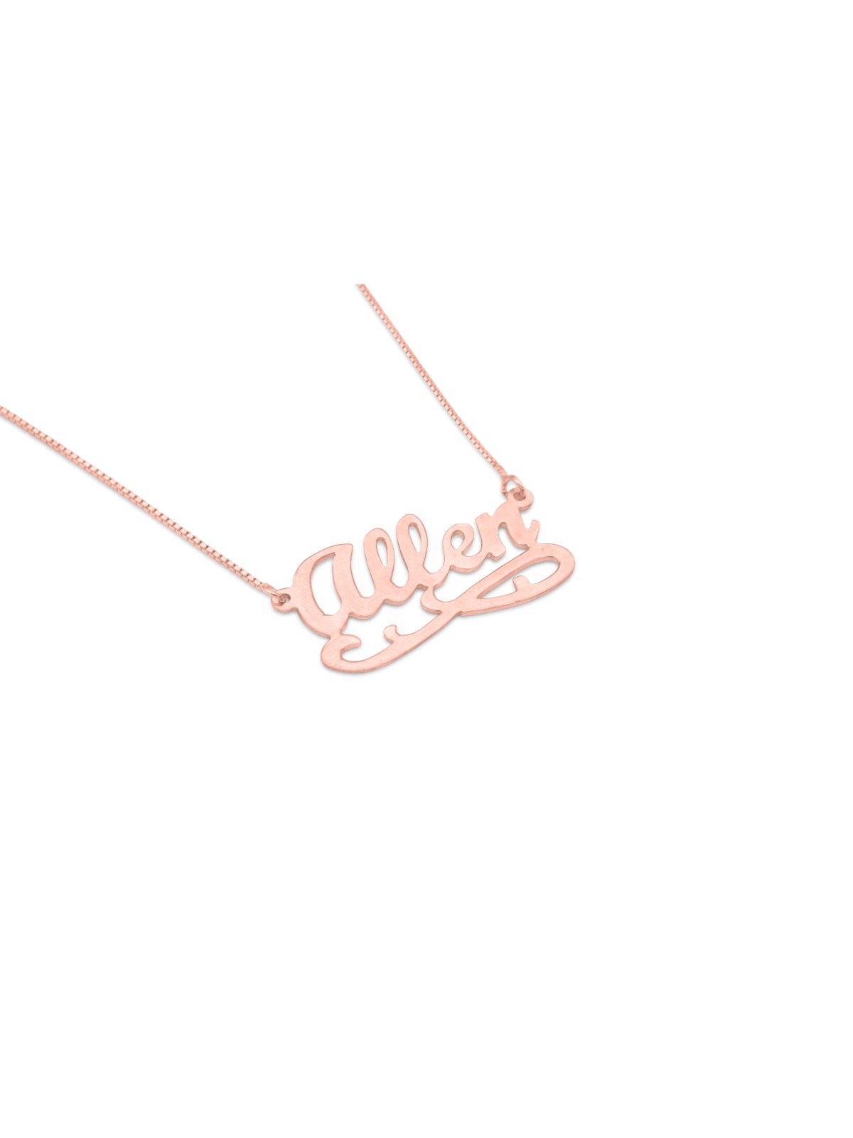 Cursive English שם מותאם אישית שרשרת זהב 14K , מתנות ט"ו באב , ישראל