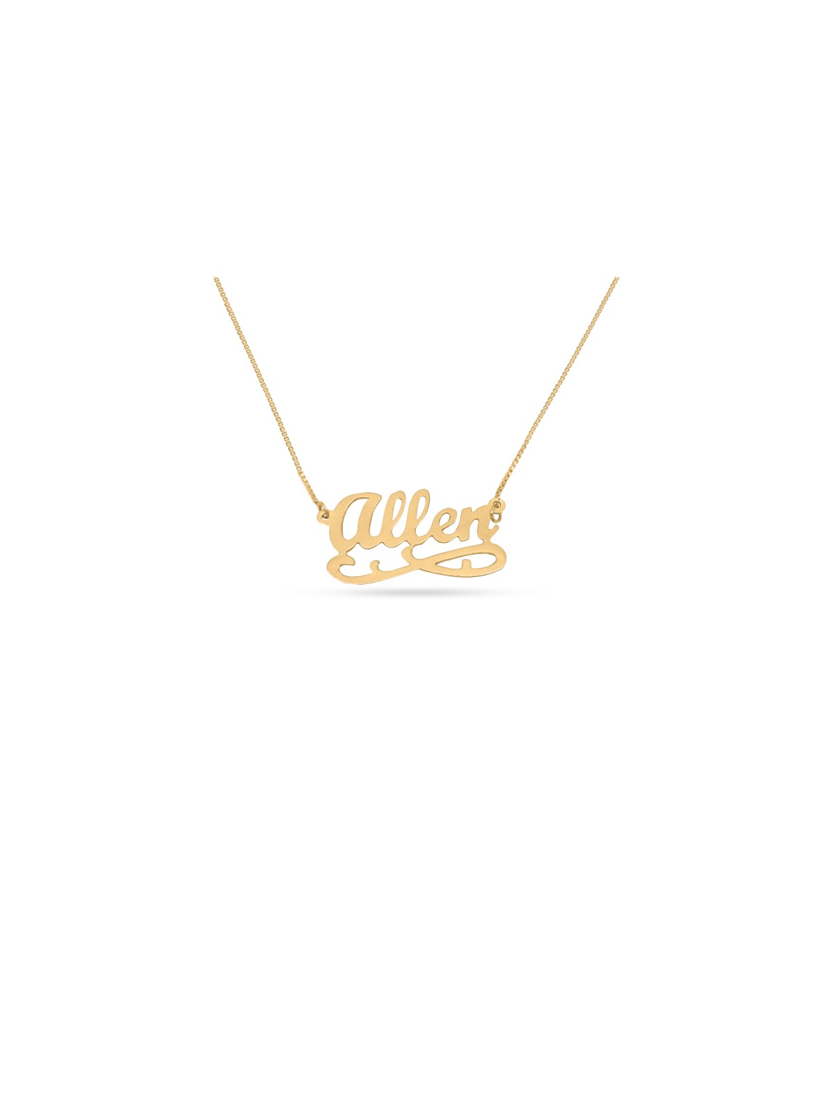 Collier en or 14 carats avec nom personnalisé anglais cursif, cadeaux Tu B'Av, Israël