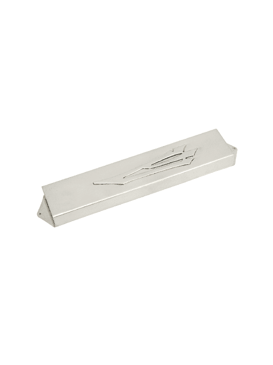 Contemporary Clean Silver Mezuzah Cover , Large Mezuzahs , Israeli Jud