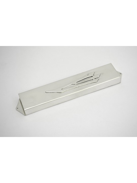 Contemporary Clean Silver Mezuzah Cover , Large Mezuzahs , Israeli Jud