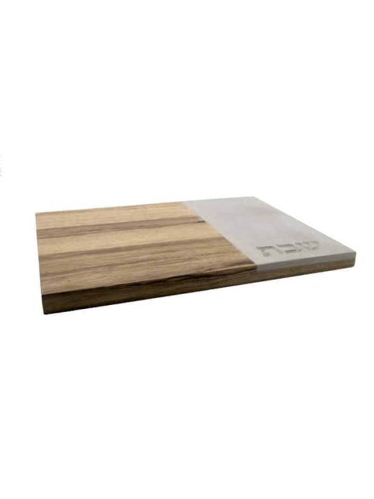 Superbe planche à pain en béton et en bois avec L hébreu, cadeaux Tu B'Av, I