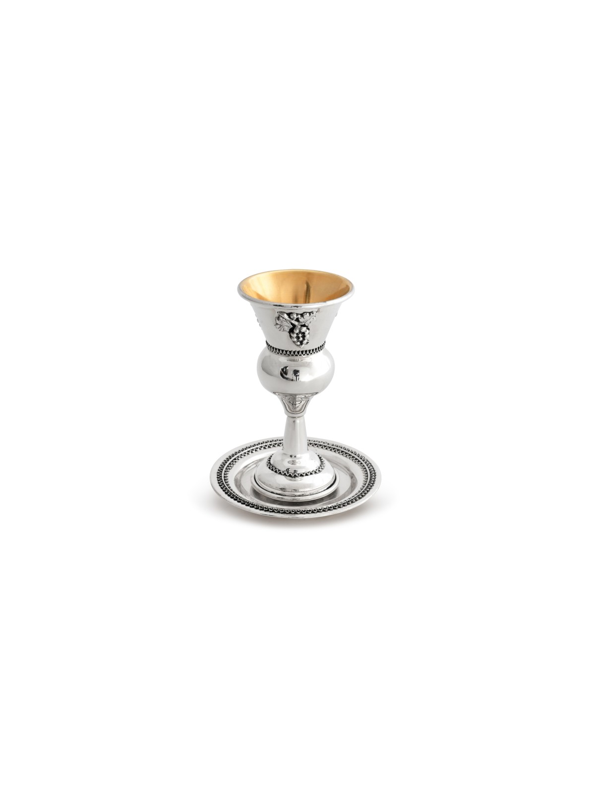 Petite tasse de Kiddouch en argent sterling personnalisée avec grap, cadeaux de Pâque,