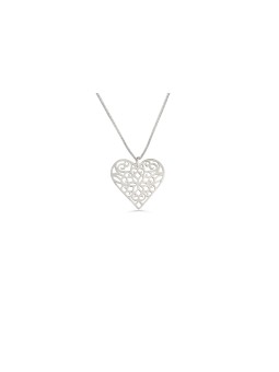 Collier coeur creux en or 14 carats en filigrane, cadeaux de mariage juif, est