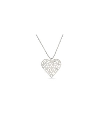 14K Gold Hollow Heart Necklace in Filigree , Jewish Wedding Gifts , Is