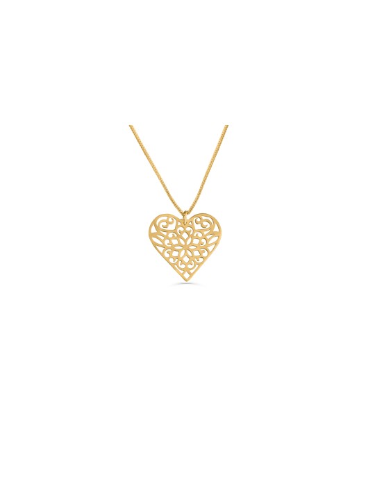 Collier coeur creux en or 14 carats en filigrane, cadeaux de mariage juif, est