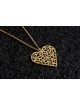 14K Gold Hollow Heart Necklace in Filigree , Jewish Wedding Gifts , Is