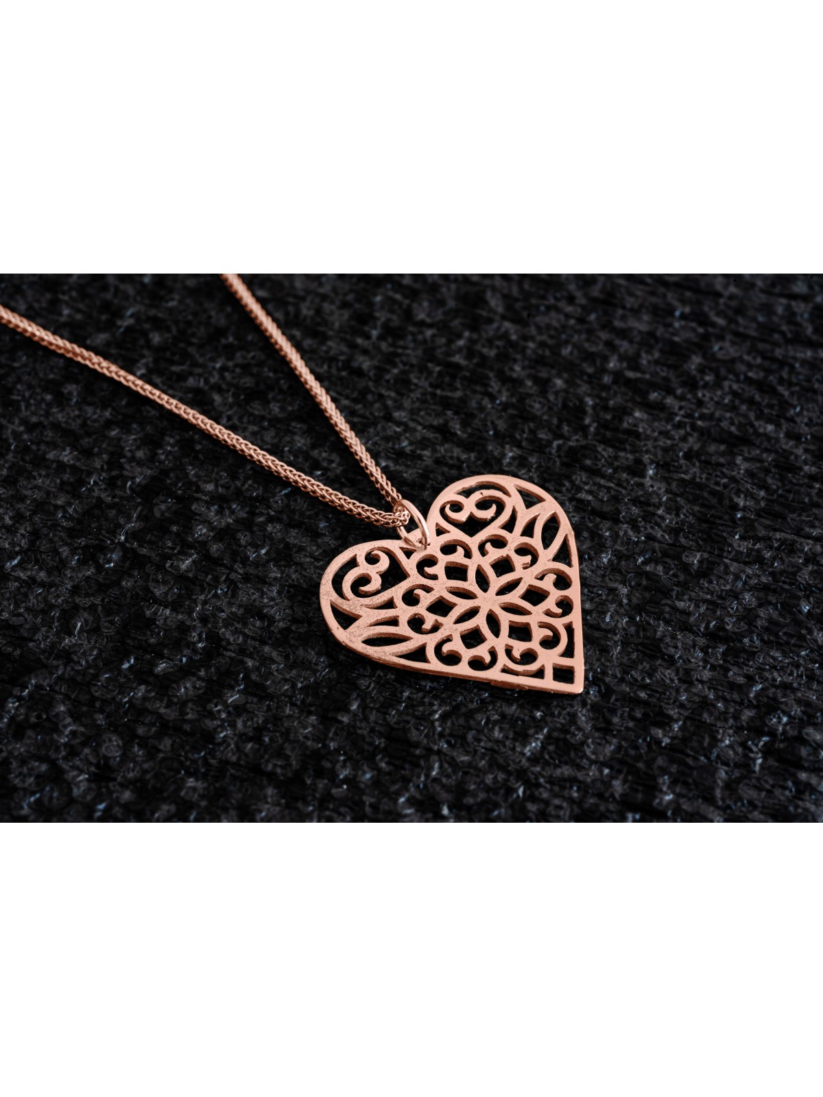 Collier coeur creux en or 14 carats en filigrane, cadeaux de mariage juif, est