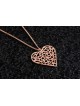 Collier coeur creux en or 14 carats en filigrane, cadeaux de mariage juif, est