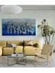 Beautiful Extra Large Abstract Gold and Blue Jerus , Jewish Abstract A