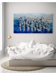 Beautiful Extra Large Abstract Gold and Blue Jerus , Jewish Abstract A
