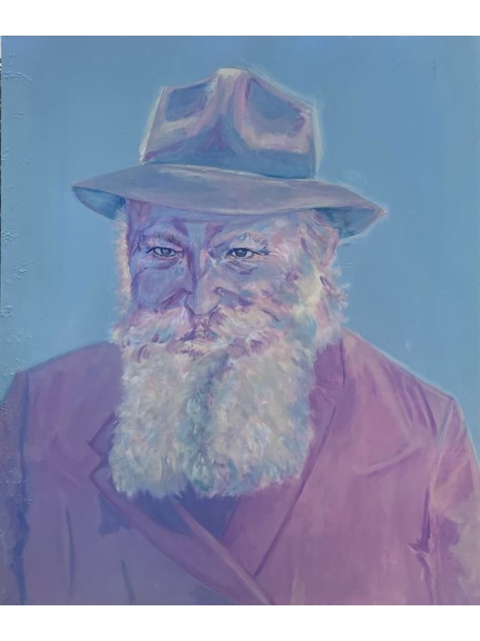 Unique Modern Blue and Purple Lubavitcher Rebbe Pa , Jewish Abstract A