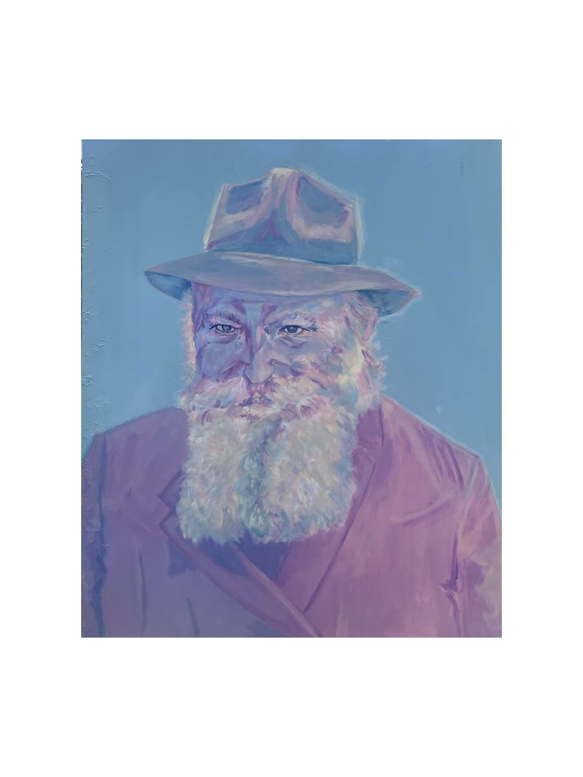 Unique Modern Blue and Purple Lubavitcher Rebbe Pa , Jewish Abstract A