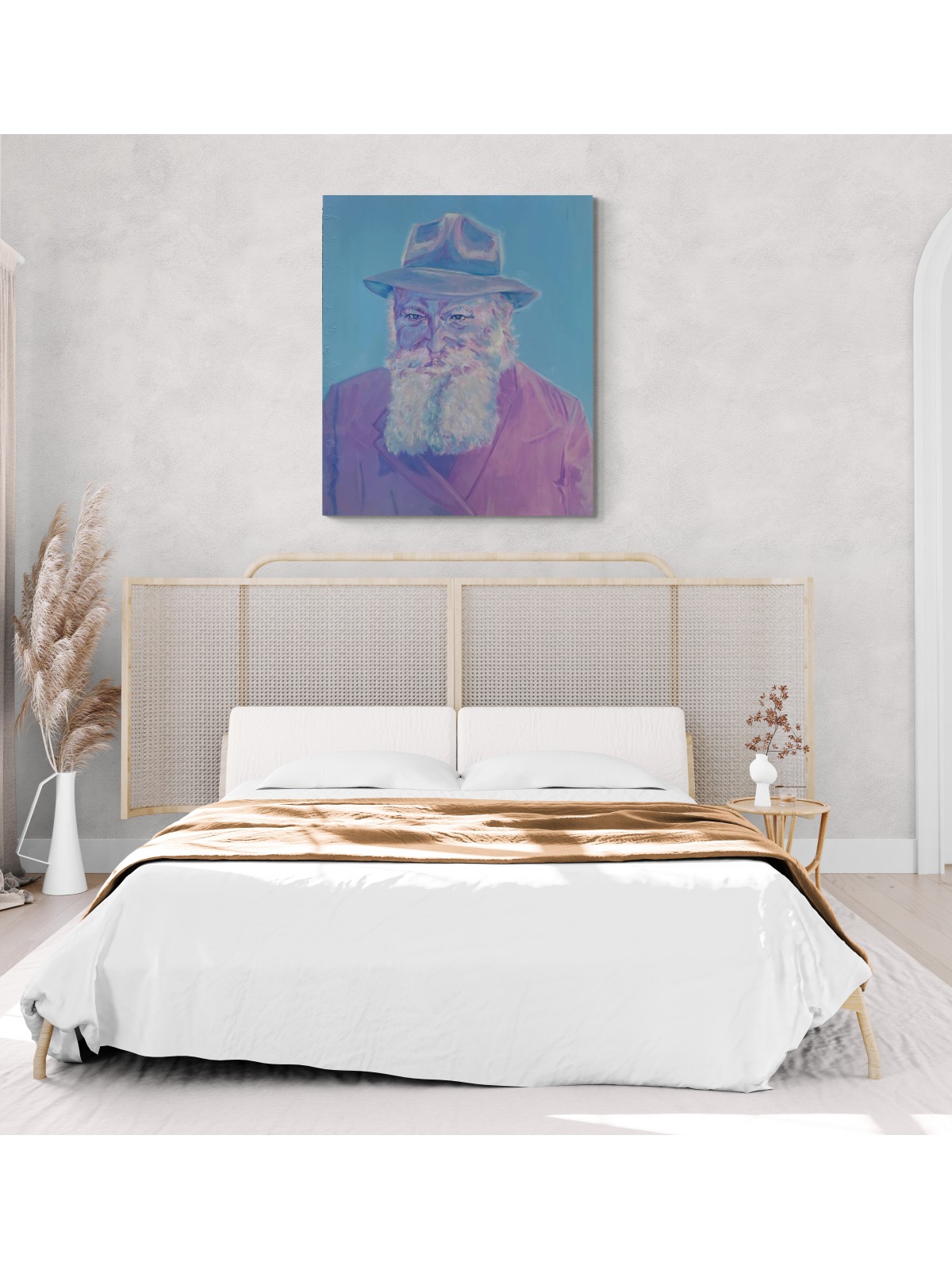 Unique Modern Blue and Purple Lubavitcher Rebbe Pa , Jewish Abstract A