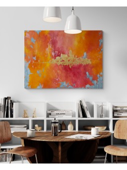 Gorgeous Warm Colors Walls of Jerusalem Painting - , Jewish Abstract A