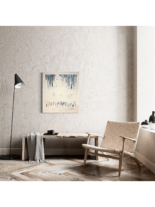 Nuances de forme verticale de peinture bleue de P juif, abstrait juif A