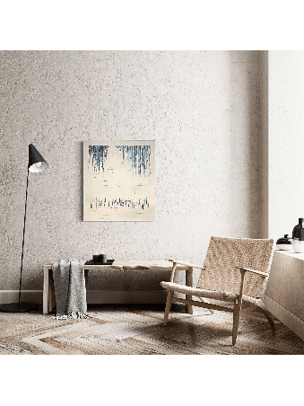 Vertical Shape Shades of Blue Painting of Jewish P , Jewish Abstract A