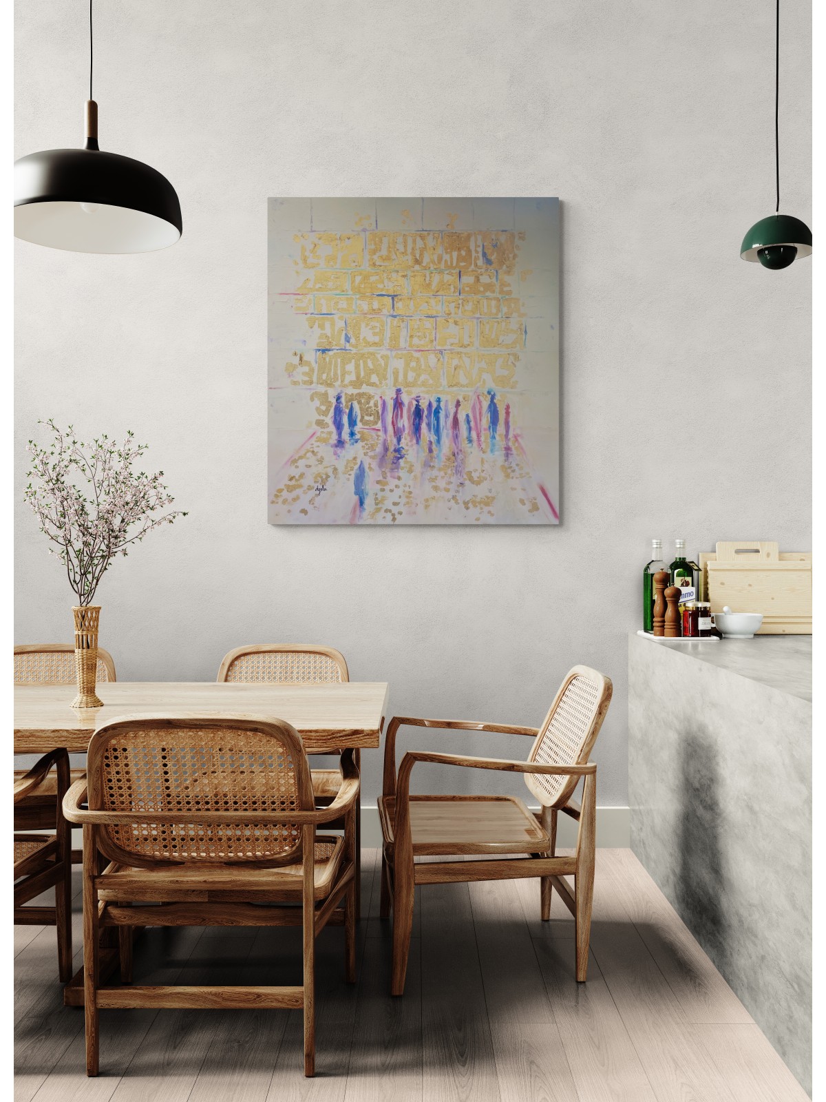 Mur Occidental de style abstrait multicolore moderne wi, abstrait juif A