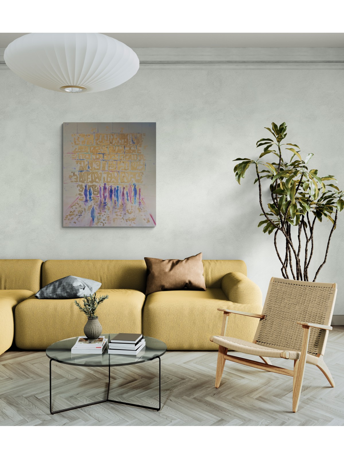 Mur Occidental de style abstrait multicolore moderne wi, abstrait juif A