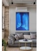 Modern and Abstract Shiny Blue Splitting of the Re , Exodus Paintings