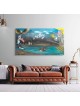 Colorful Victory and Unity: Israel and USA Paintin , Jewish Abstract A