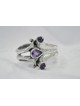 Silver Napkin Ring with Natural Amethyst Stones , Passover Gifts , Isr