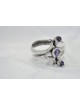 Silver Napkin Ring with Natural Amethyst Stones , Passover Gifts , Isr