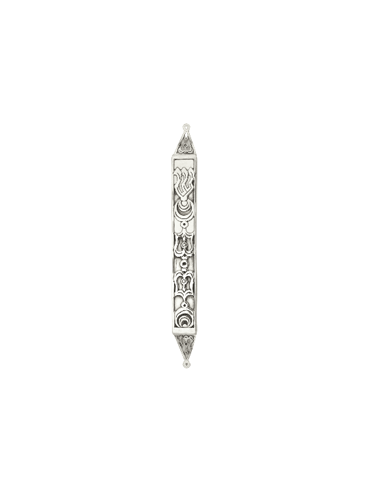 Étui Mezuzah argenté avec un design découpé unique, grandes mezouzas, Isra