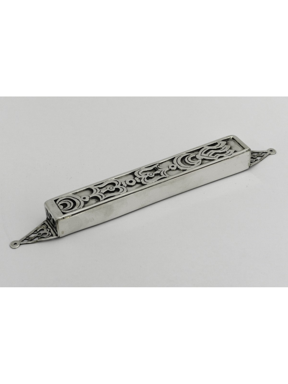 Étui Mezuzah argenté avec un design découpé unique, grandes mezouzas, Isra