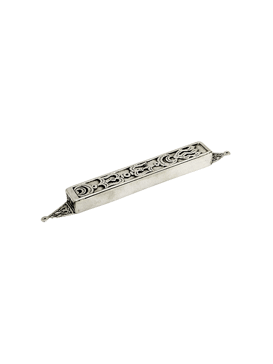 Étui Mezuzah argenté avec un design découpé unique, grandes mezouzas, Isra