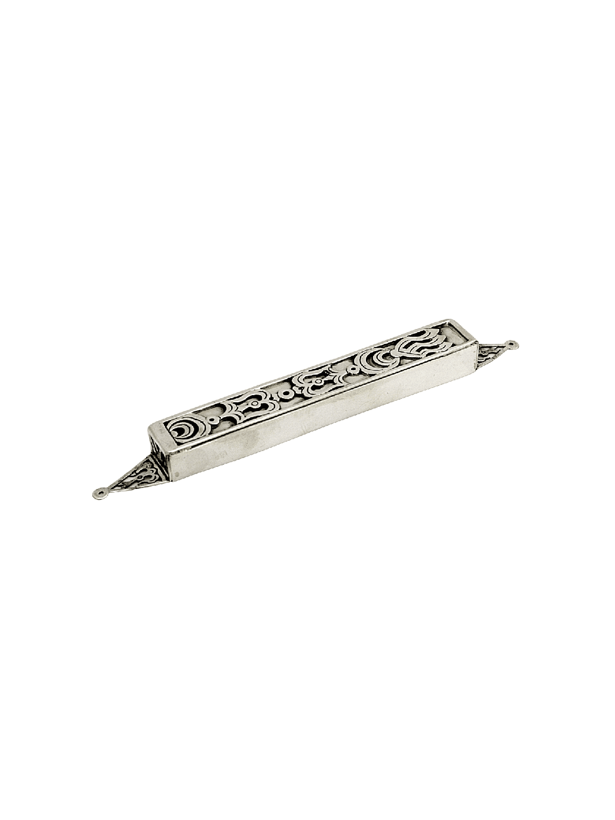 Étui Mezuzah argenté avec un design découpé unique, grandes mezouzas, Isra