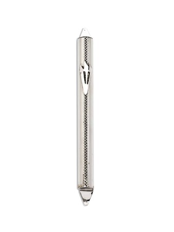 Étui Mezuzah en filigrane argenté moderne extra large, extra large Mezuzah