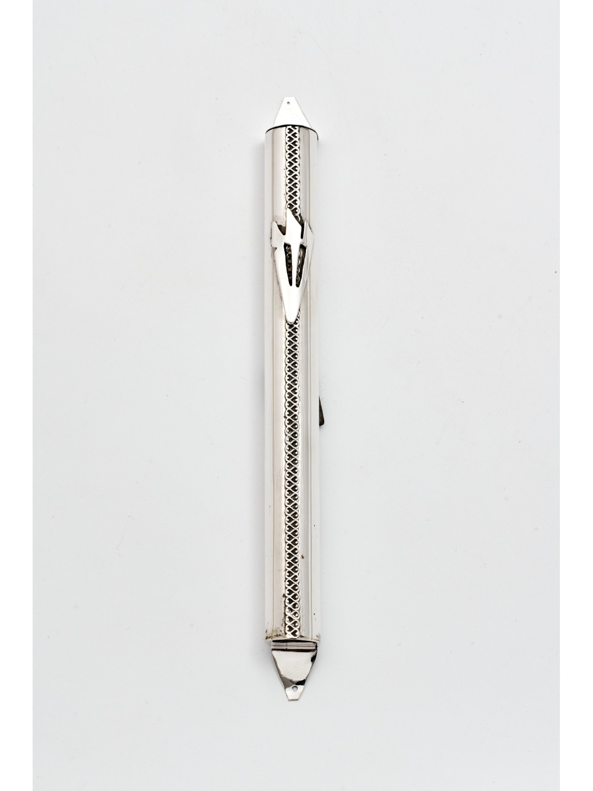 Extra Large Modern Silver Filigree Mezuzah Case , Extra Large Mezuzah