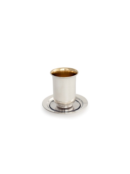 Modern Kiddush Cup with Matching Plate , Passover Gifts , Israeli Juda