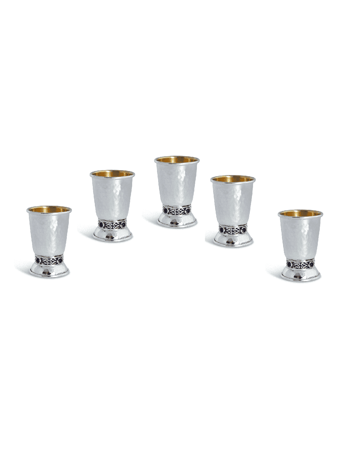 Petite tasse de Kiddouch en argent sterling martelé avec La, cadeaux de Pâque,