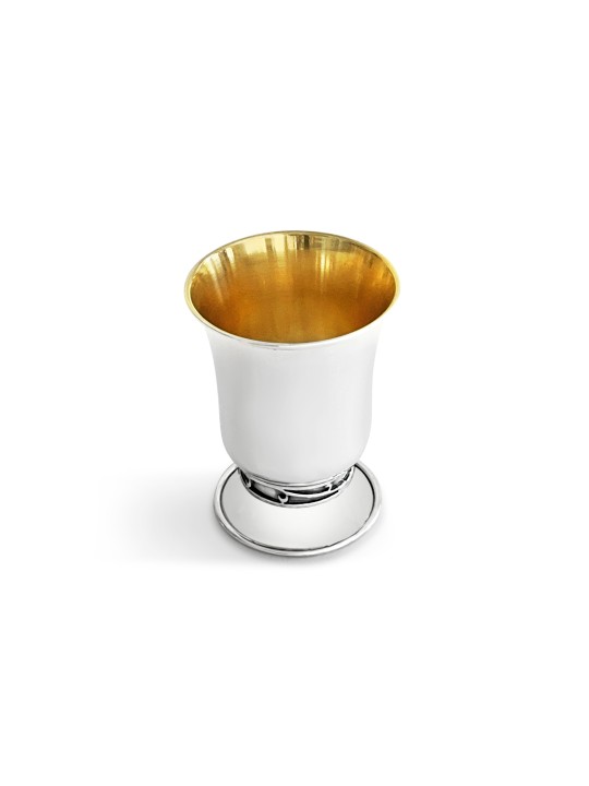 Coupe de Kiddouch en argent élégante de taille moyenne avec nom, cadeaux de Pâque,