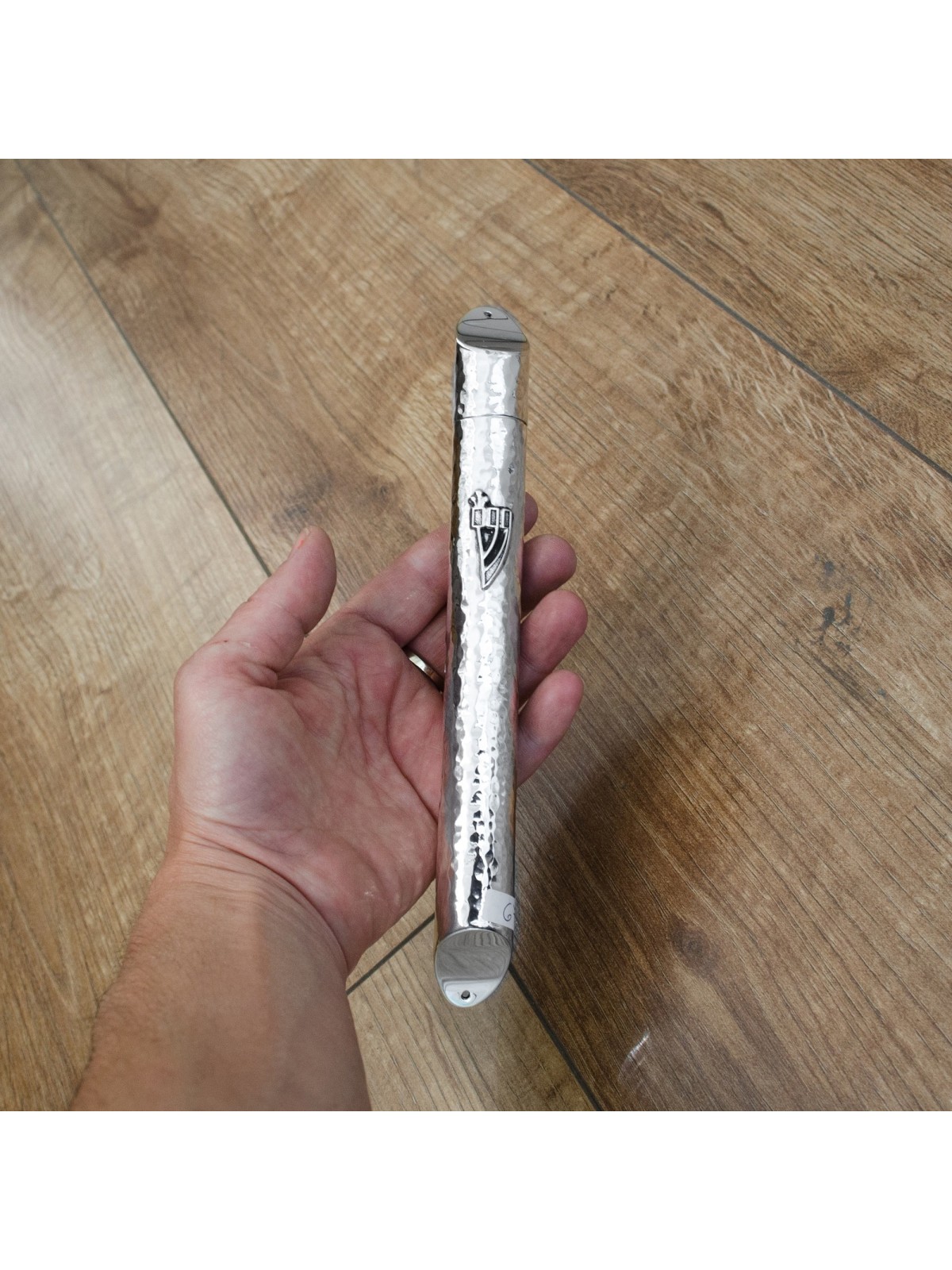 Étui Mezuzah martelé en argent sterling, Avshalom Hadad, Judai israélien