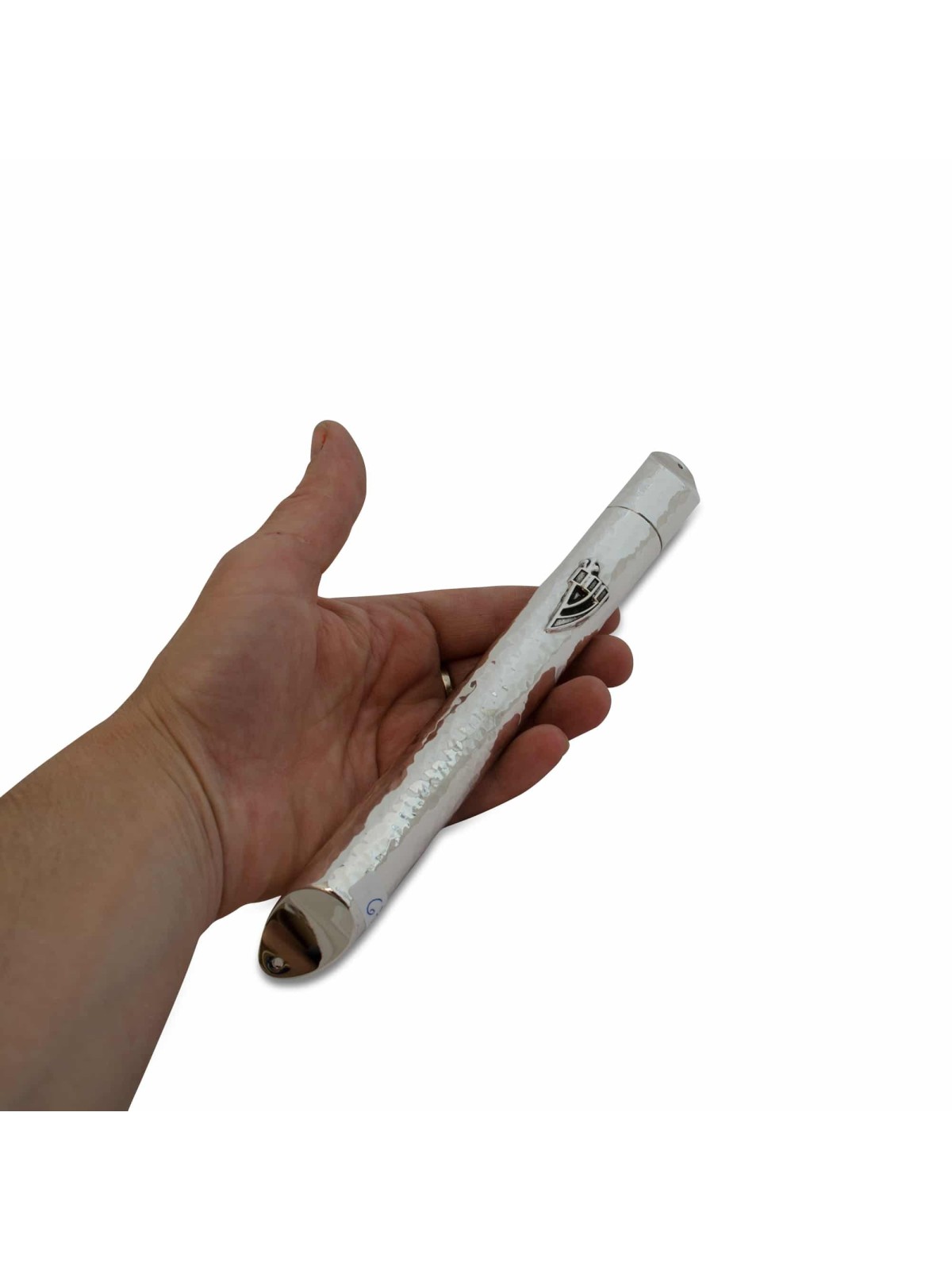 Étui Mezuzah martelé en argent sterling, Avshalom Hadad, Judai israélien