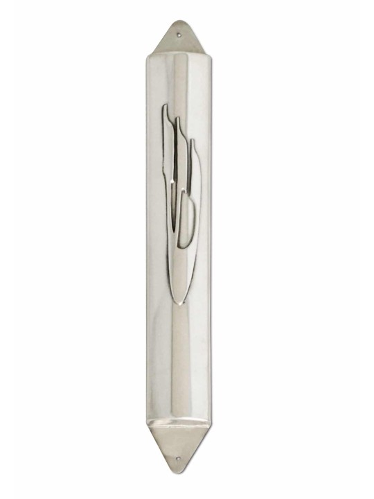 Sterling Silver Modern Handmade Mezuzah Case , Large Mezuzahs , Israel