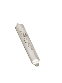 Étui Mezuzah fait main en argent avec des lignes simples, grandes mezouzas, Isra