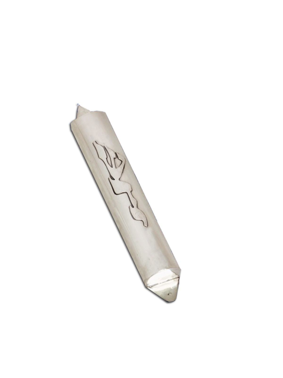 Silver Handmade Mezuzah Case with Simple Lines , Large Mezuzahs , Isra