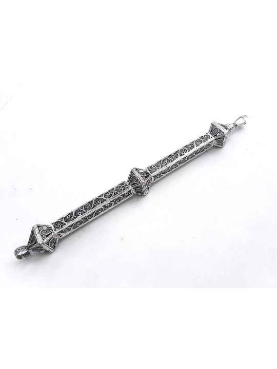 Yad Torah argenté de taille moyenne avec 3 boules de forme carrée, cadeaux de Pâque,