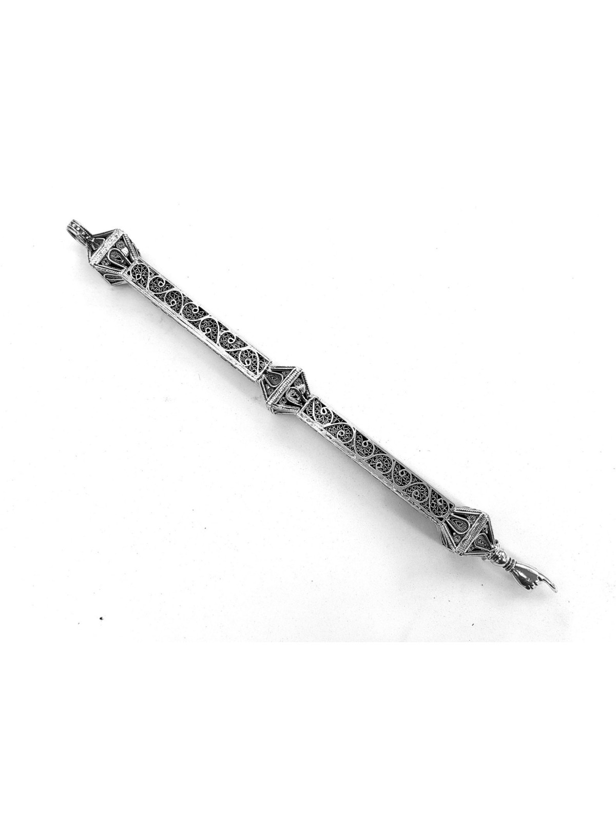 Yad Torah argenté de taille moyenne avec 3 boules de forme carrée, cadeaux de Pâque,