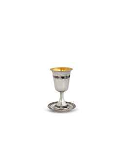 Belle tasse de Kiddouch en argent sterling au design de perles, cadeaux de Pâque,