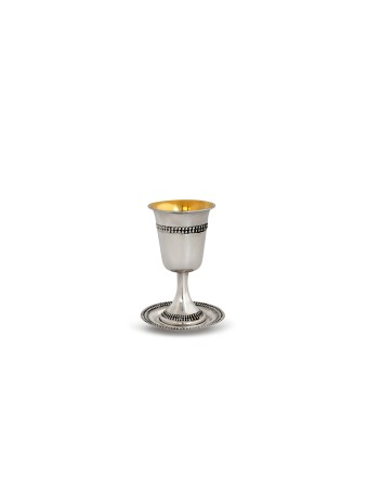 Belle tasse de Kiddouch en argent sterling au design de perles, cadeaux de Pâque,