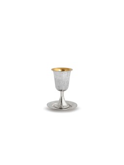 Tasse et assiette de Kiddouch martelées en argent sterling, cadeaux de Pâque, Isra