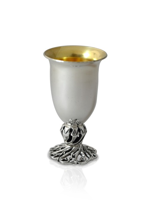 Classic Small Kiddush Cup with a Unique Stem , Passover Gifts , Israel