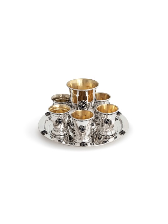 Petite tasse de Kiddouch en argent sterling avec Ame naturelle, cadeaux de Pâque,