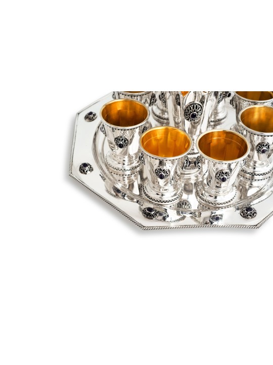 Petite tasse de Kiddouch en argent sterling avec Ame naturelle, cadeaux de Pâque,